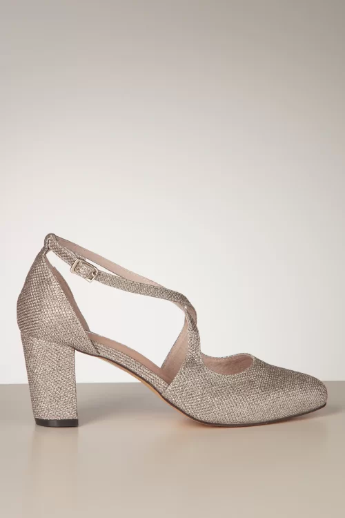 Chelsea Crew Oren Glitter Pumps in champagnegoud