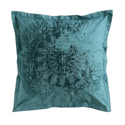 Linge de lit percale motif feuillage et rosaces - BECQUET CRÉATION