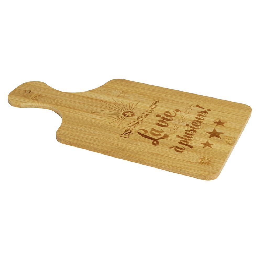 Planche à découper bambou L'apéritif c'est comme la vie 33x18,5cm