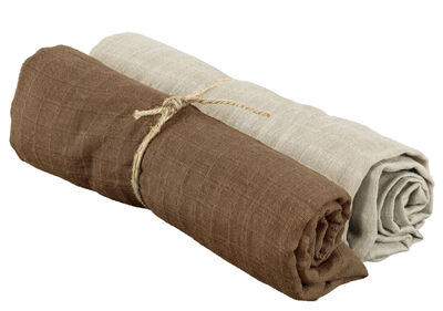 Borganäs Musselinteppe 70x70 2-pack, Taupe