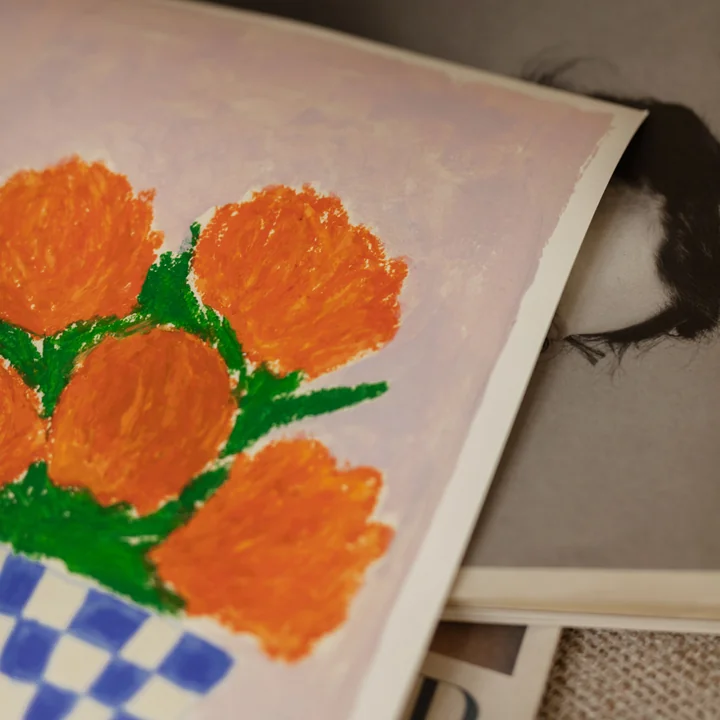 The Poster Club - Orange Flowers von Carla Llanos, 30 x 40 cm