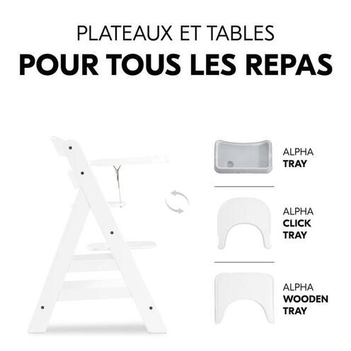 Chaise haute Alpha+ - Blanc - HAUCK