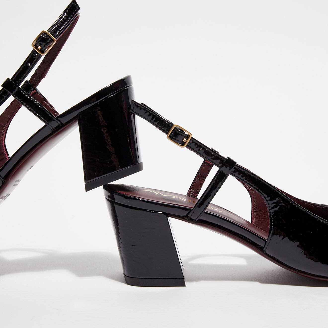 Avril Gau Slingbacks en Cuir verni Ning noires - Talon 6 cm