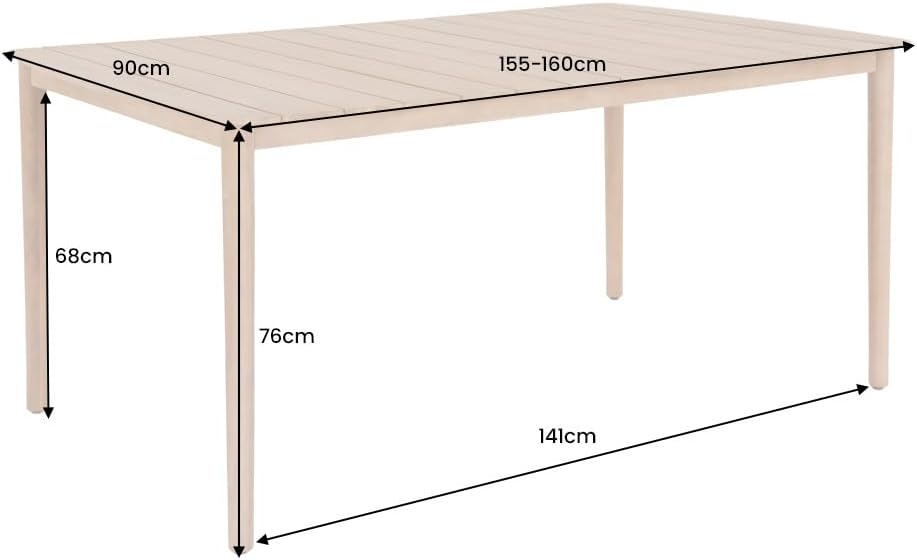 Riess Ambiente Wetterfester Gartentisch KOPENHAGEN - 160cm - Natur Akazie Massivholz - oval Outdoor Esstisch