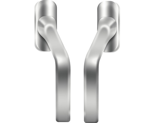 Schuifdeurgreep, gebogen, zilver (verpakking = 2 stuks)