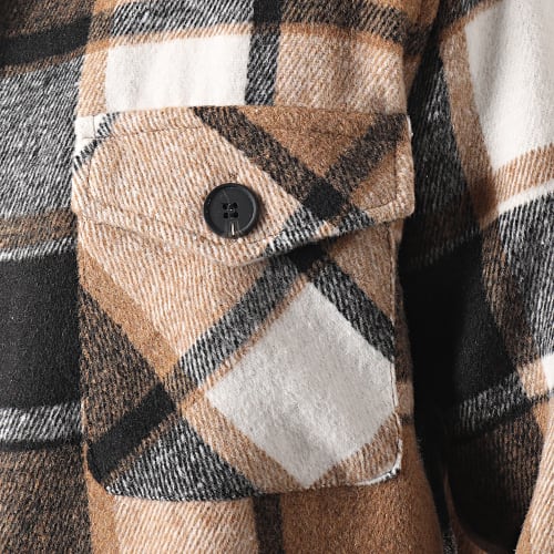 Surchemise à Carreaux Beige Gris