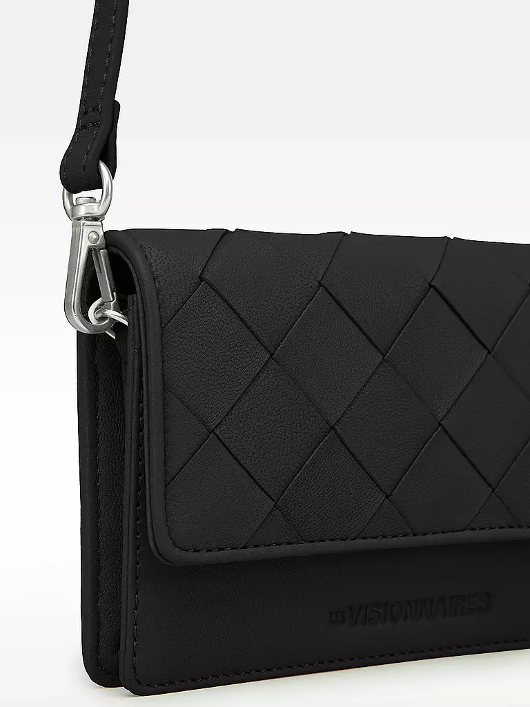 LES VISIONNAIRES Ledertasche - Mini Bag BRIT WEAVE schwarz