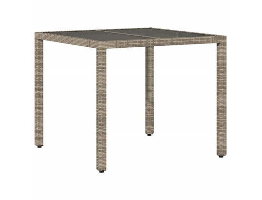 VIDAXL - Table de jardin dessus en verre gris 90x90x75 cm résine tres...