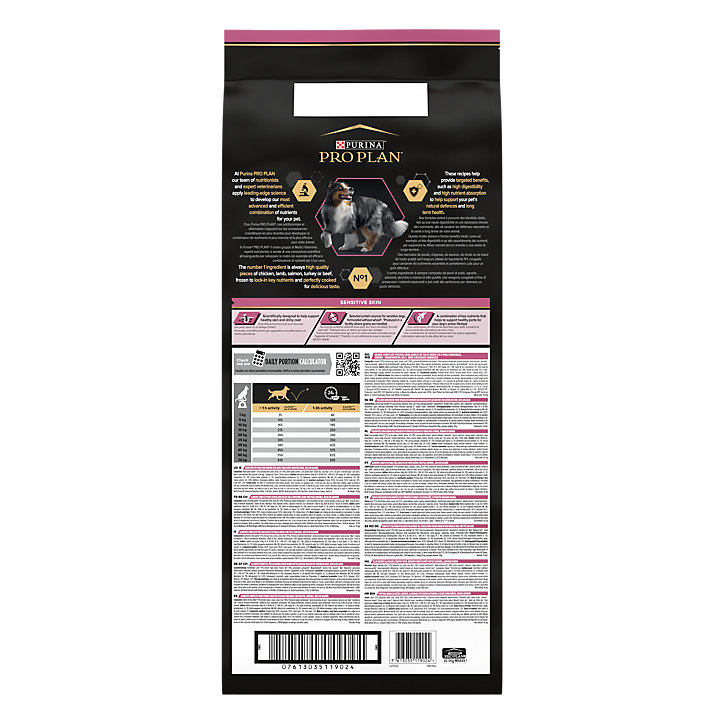 Croquettes Chien adulte peau sensible Purina pro plan riche en Saumon 14 + 2.5 kg Offert
