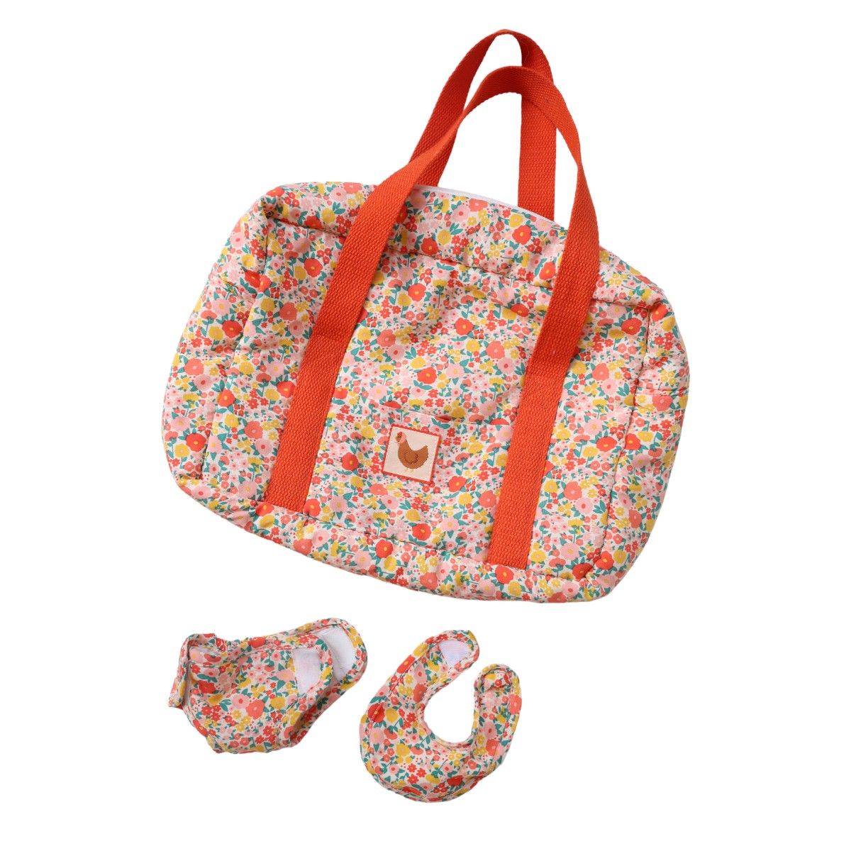 Set à langer pour poupée fleuri - La petite poule rousse Frisette