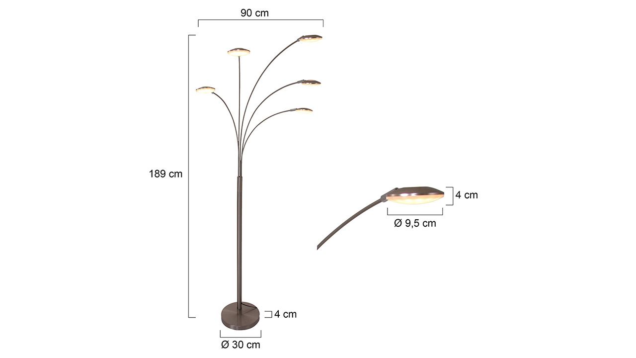 Vloerlamp LED 1327ST Synna Mexlite B90 x D30 cm