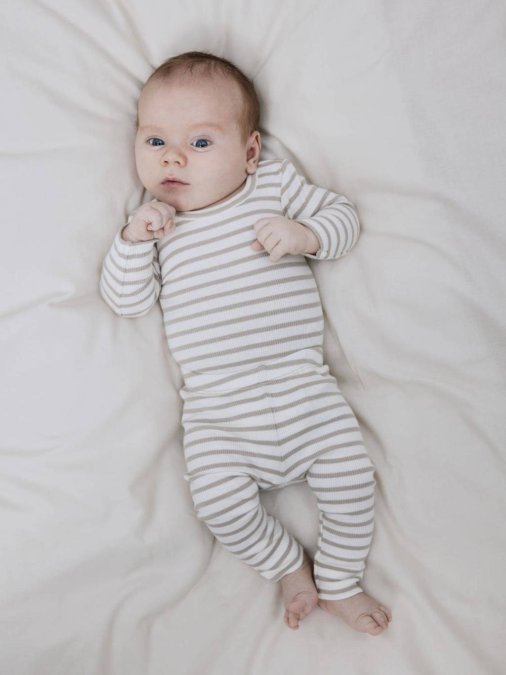 NAME IT gestreepte romper NBNBANI beige/ecru