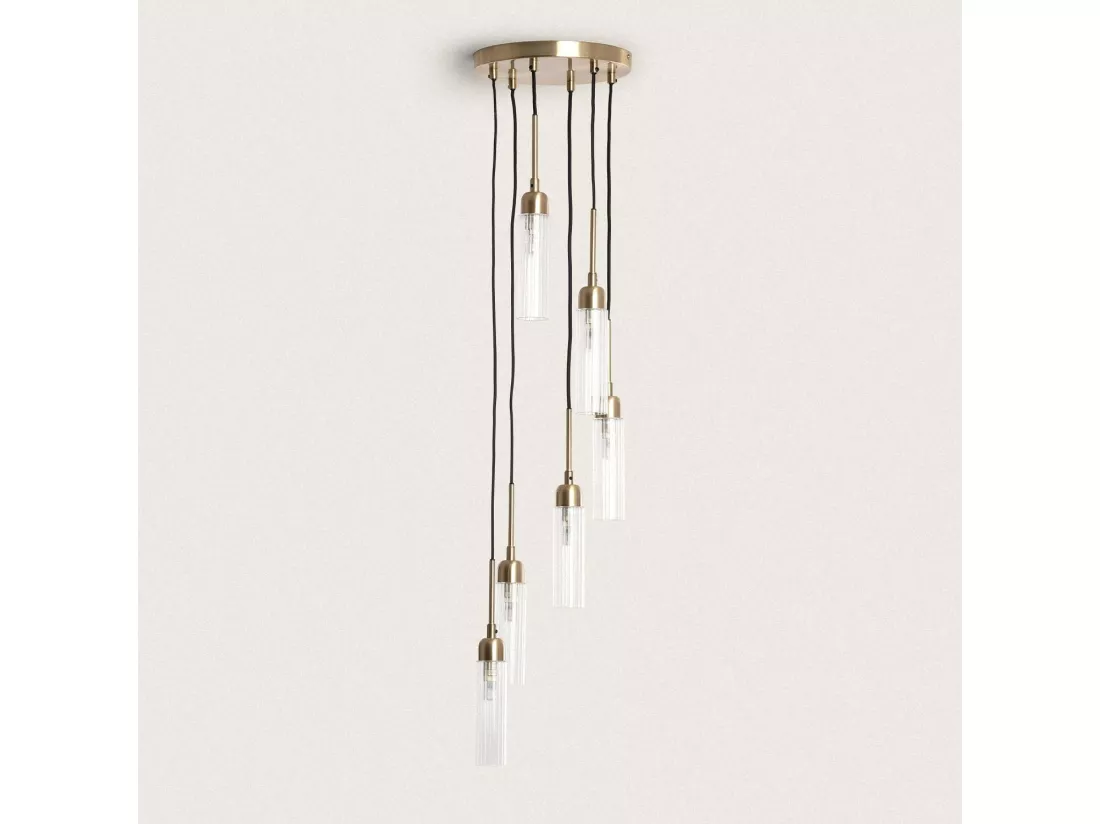 Suspension Métal et Verre Sest Iraide Doré