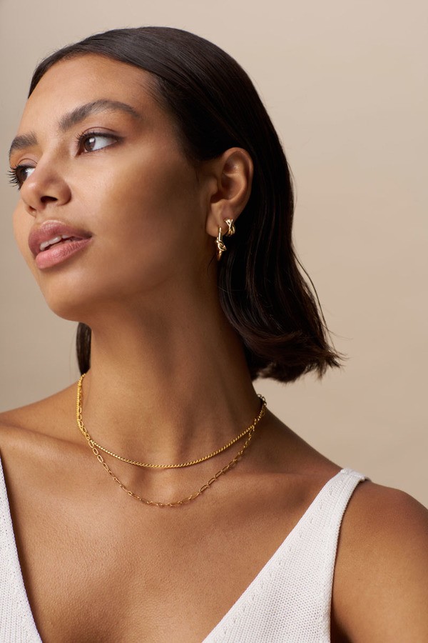Orelia Jewellery Polished Twist Huggie Hoops