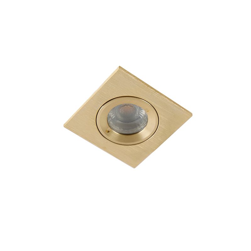 Moderne inbouwspot goud vierkant IP44 - Xena