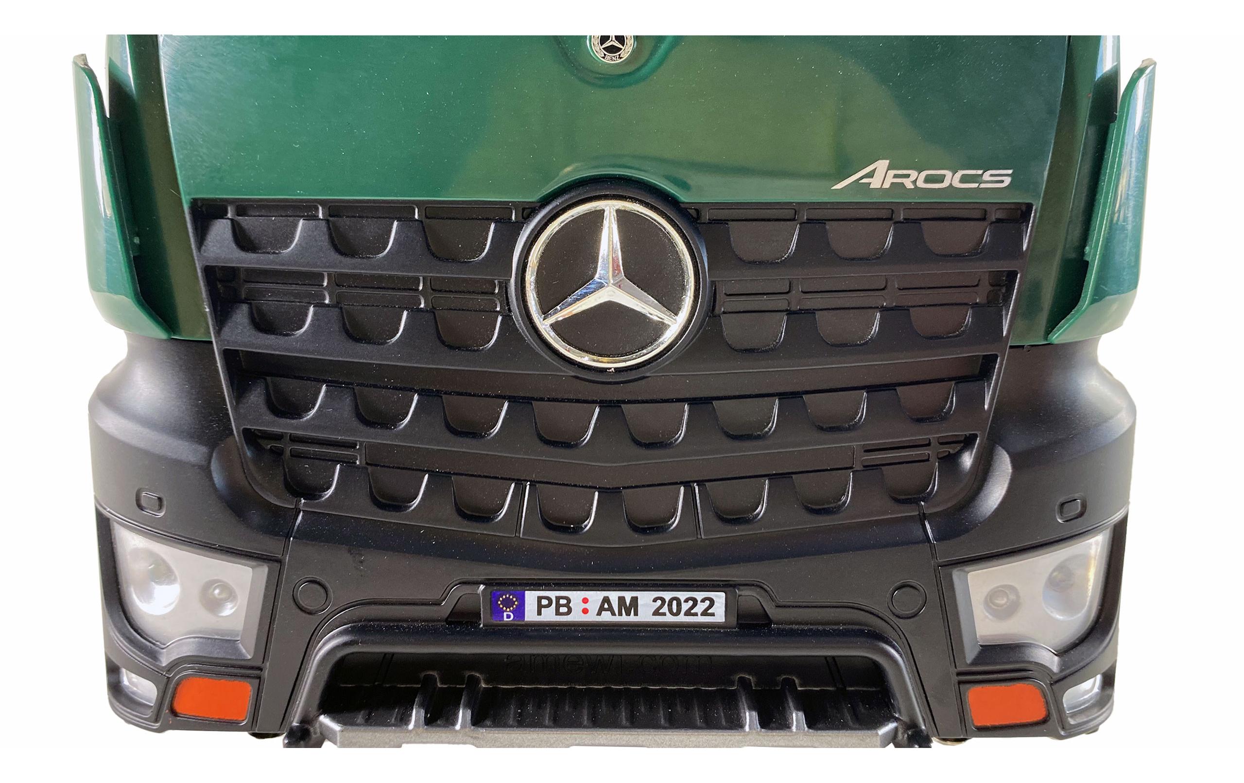Lastwagen Mercedes Benz Arocs Kipper mit Kran 1:18, RTR<br>LKW Kranwagen mit Kippmulde & Greifer
