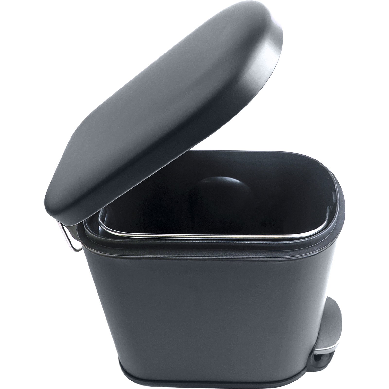 Treteimer Edelstahl 5L schwarz schmal