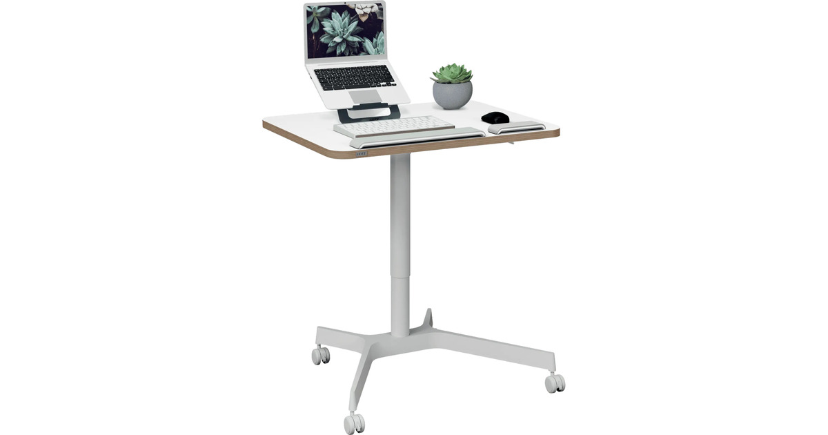LeitzErgo Mobiel Zit-Sta Bureau (80x60 cm) tafel  (Wit)