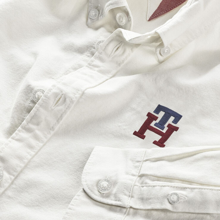 Tommy Hilfiger MONOGRAM OXFORD RF SHIRT Ivory white/bright white