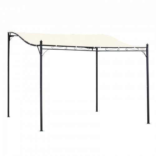 Pérgola de parede curva para uso externo, cor creme