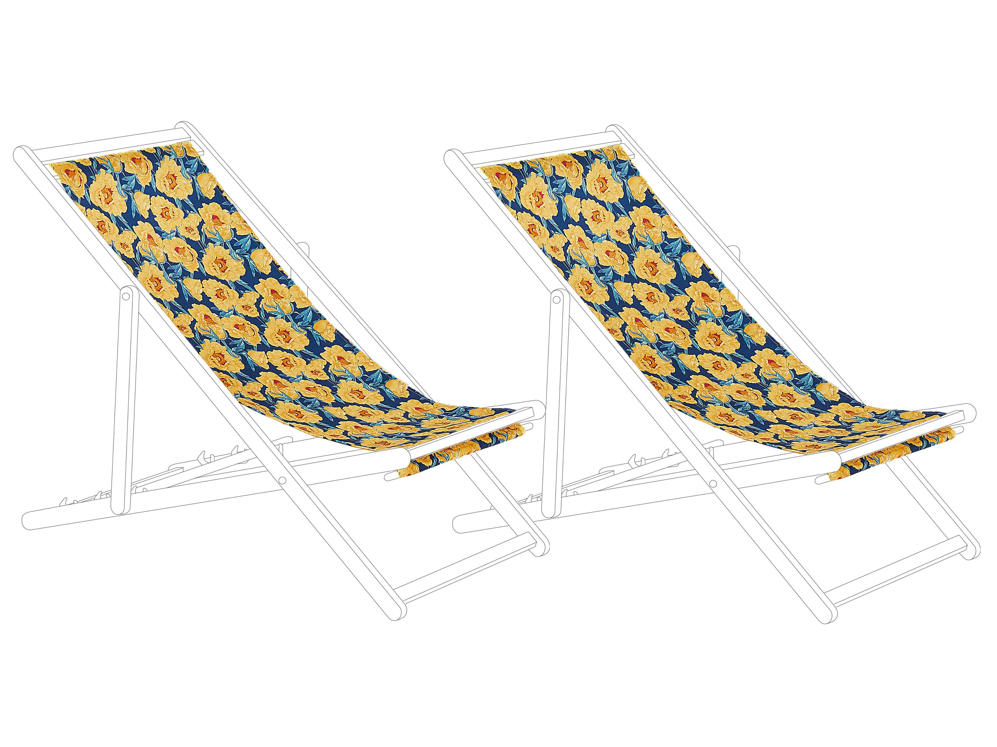 Set van 2 vervangingshoezen voor ligstoel ANZIO/AVELLINO 113 x 44 cm Meerkleurig
