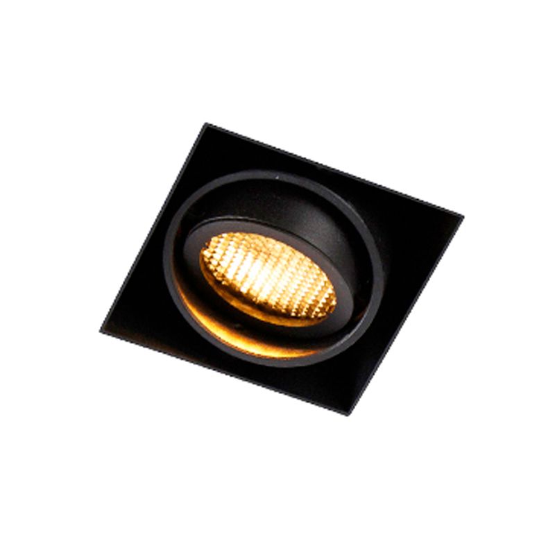 Set van 6 Inbouwspot zwart draai- en kantelbaar Trimless - Oneon Honey