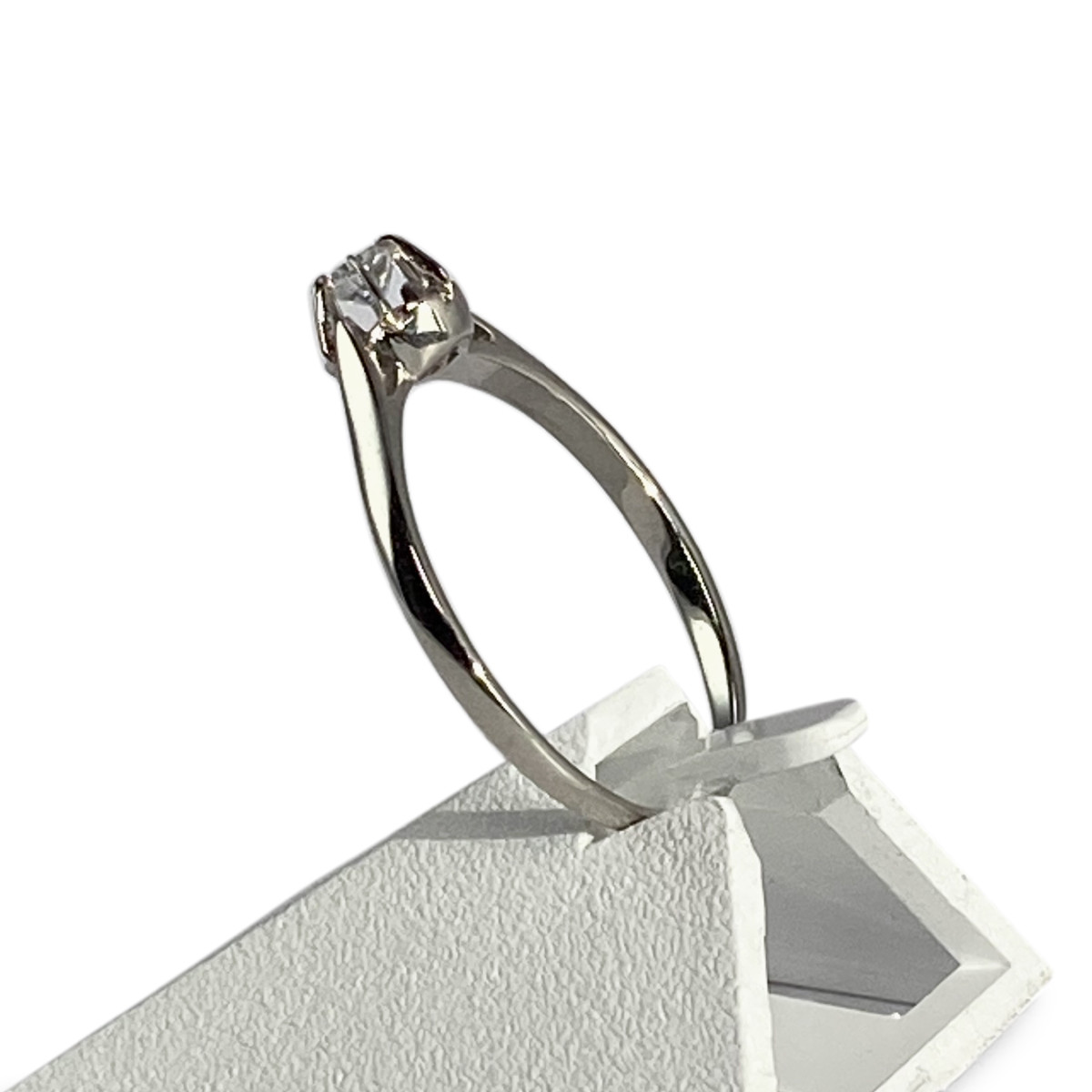 Bague d'occasion or 750 blanc zirconia