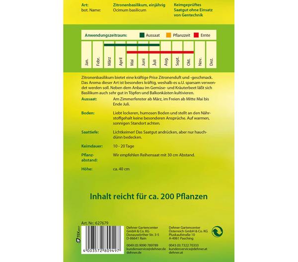 Dehner Samen Zitronenbasilikum