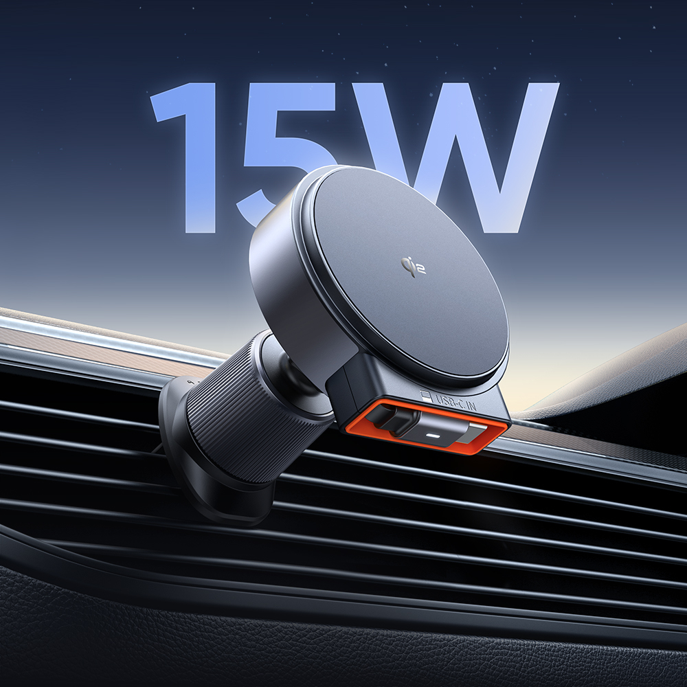 (15W) MagSafe Auto KFZ Halterung für Lüftungsgitter Qi2 Wireless Fast Charging Ladestation mit USB C Ladekabel - Gold