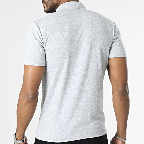 Polo Manches Courtes Gris Chiné