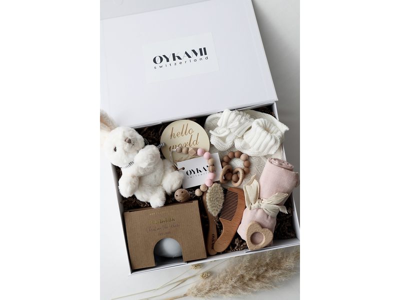Oykami Geschenkset Paris Hase Weiss Geschenkbox zur Geburt