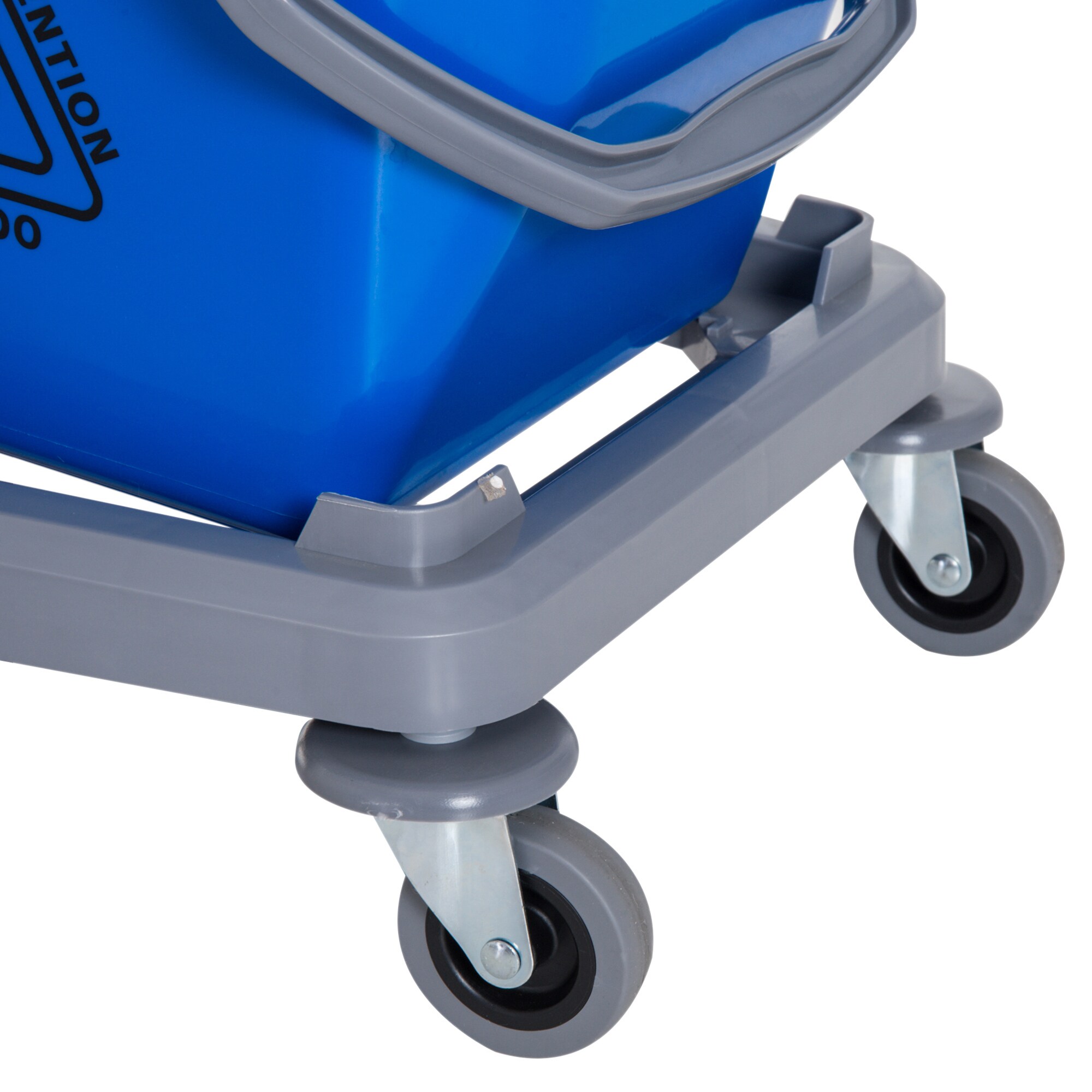 HOMCOM Wischwagen mit 2 Eimern blau, rot 73 x 45 x 92 cm (LxBxH)