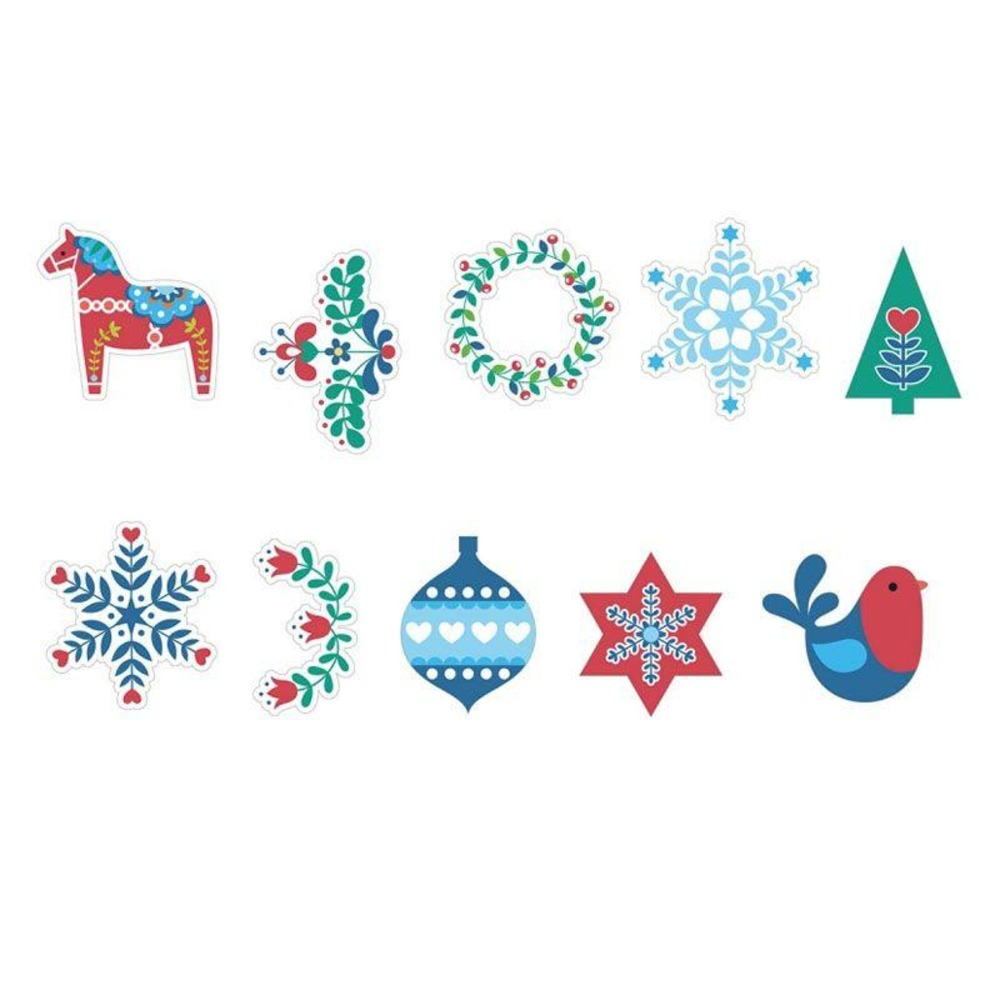 50 stickers en papier washi - folk