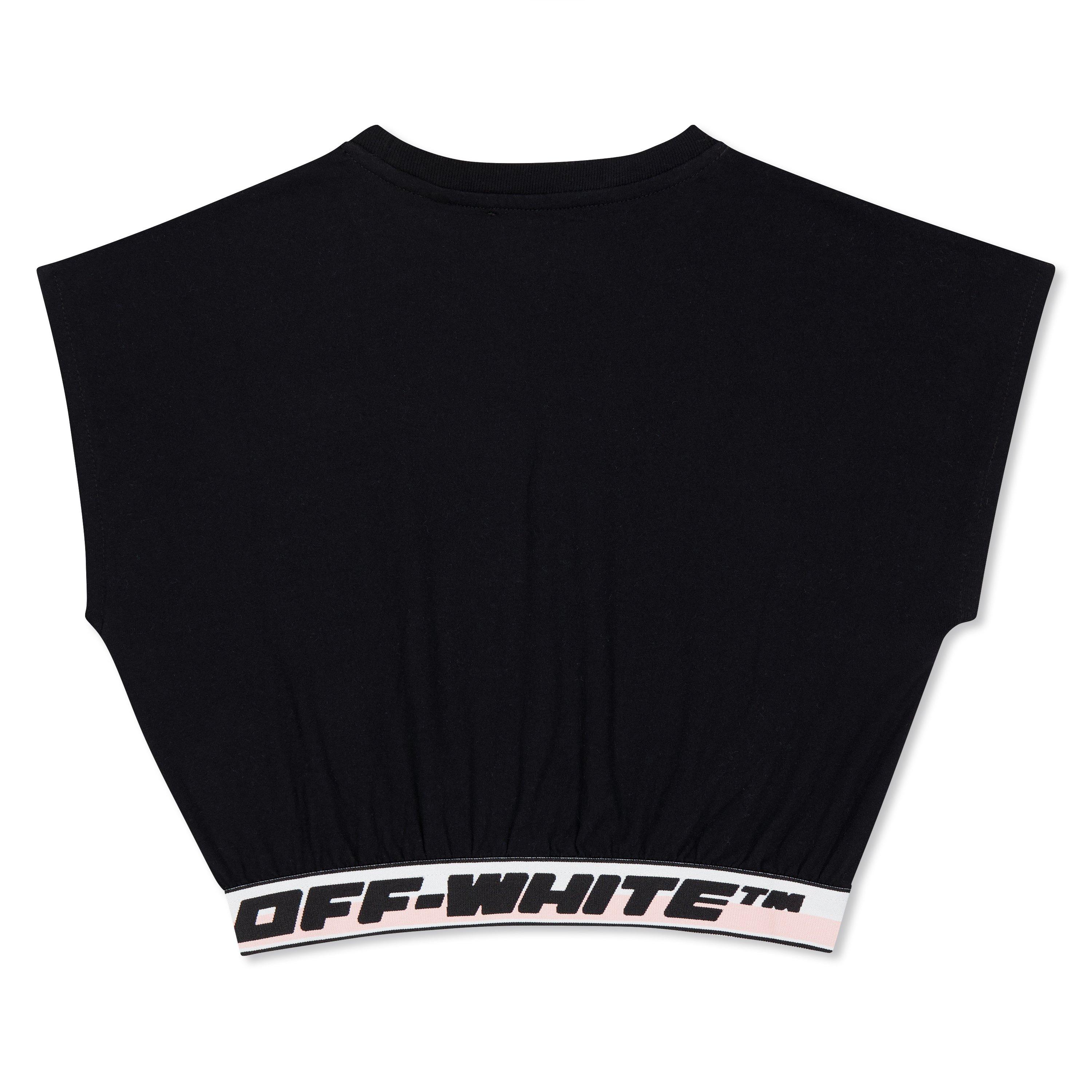 Off White Sleeveless Logo Crop Tee Infants