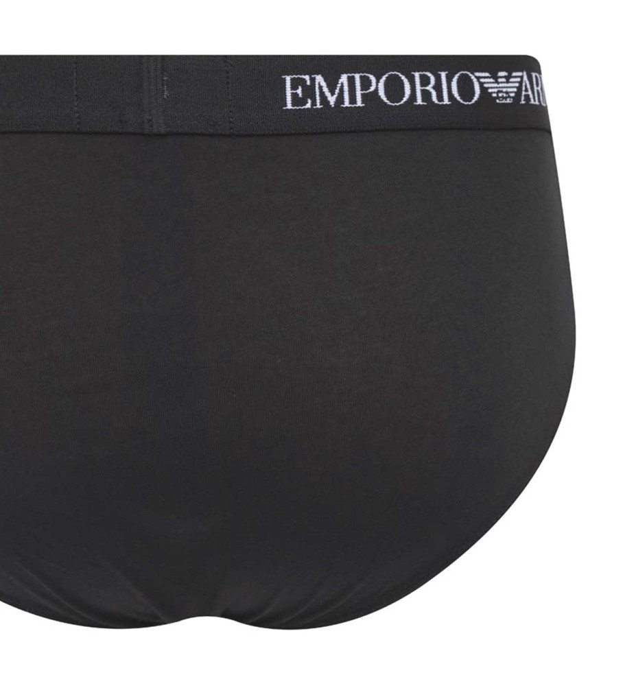 Pacote com três cuecas pretas da Emporio Armani