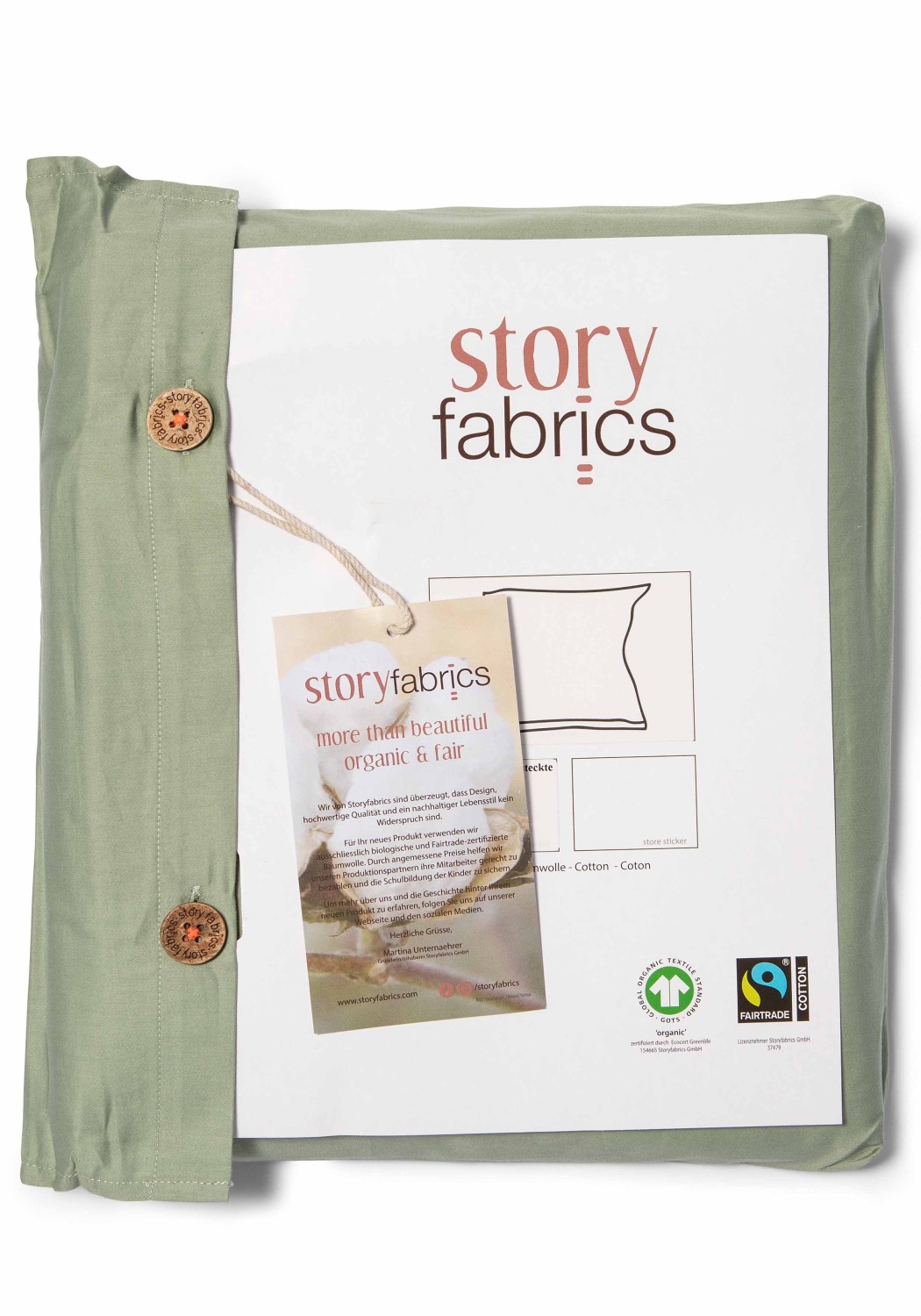 Storyfabrics Duvet-Bezug Satin Eisberggrün