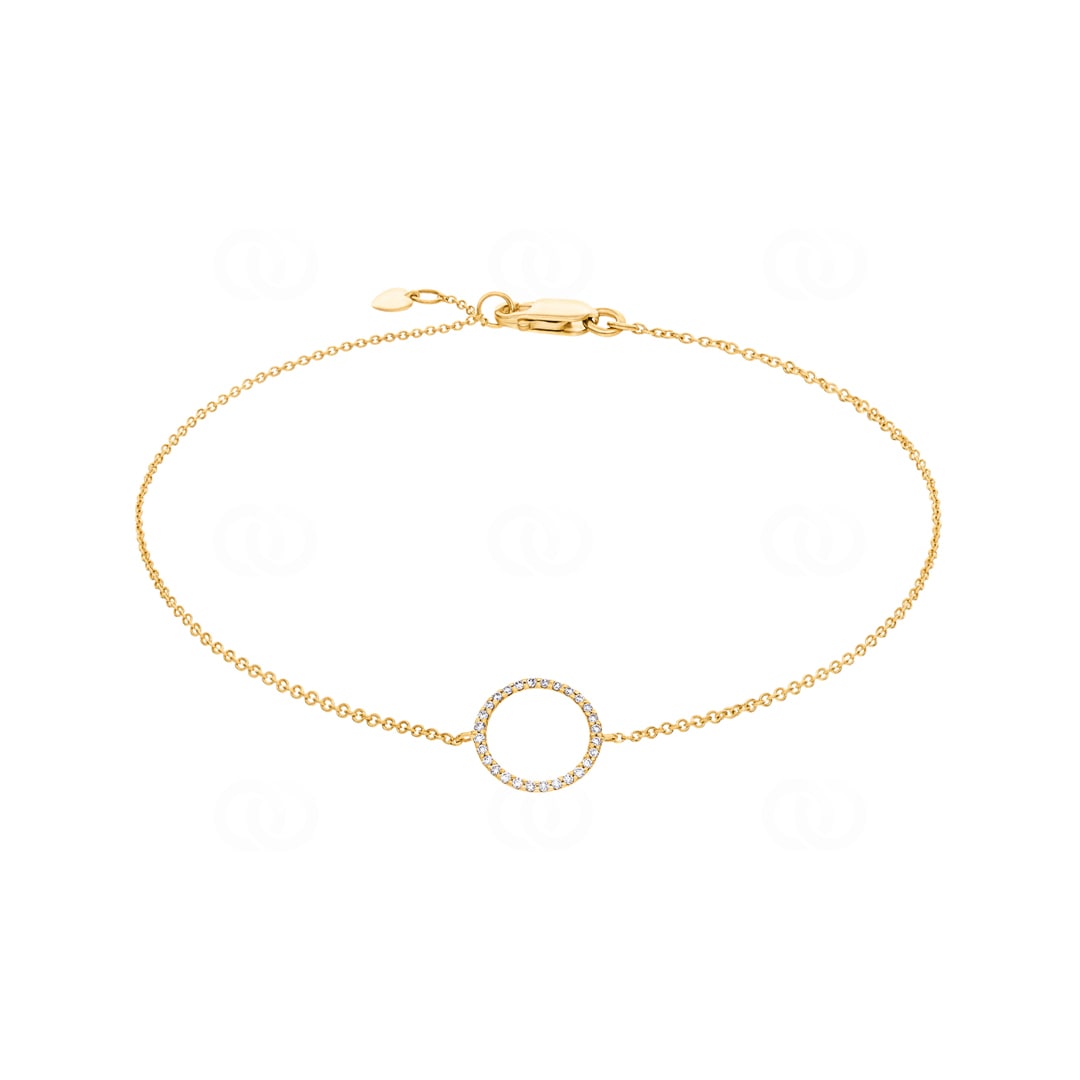 Armband 750/18 K Gelbgold mit Diamanten 0.09 ct H/si
