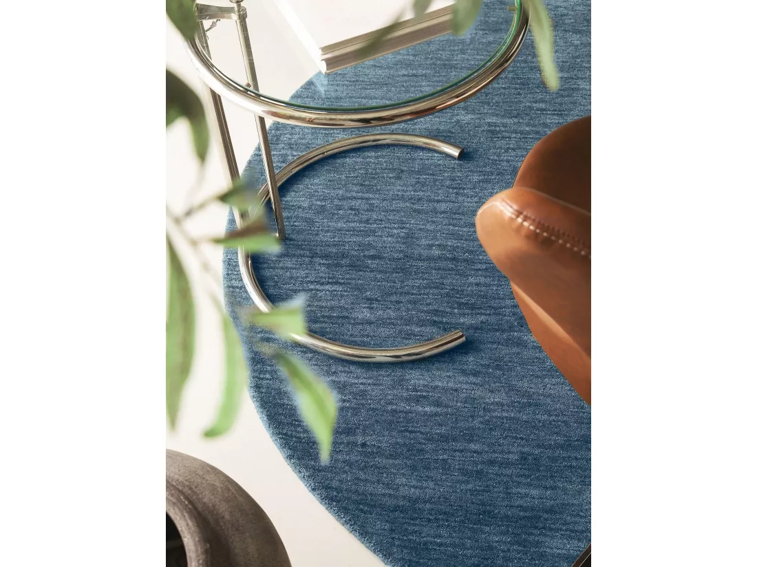 Tapis de laine Jamal Bleu ø 160 cm rond
