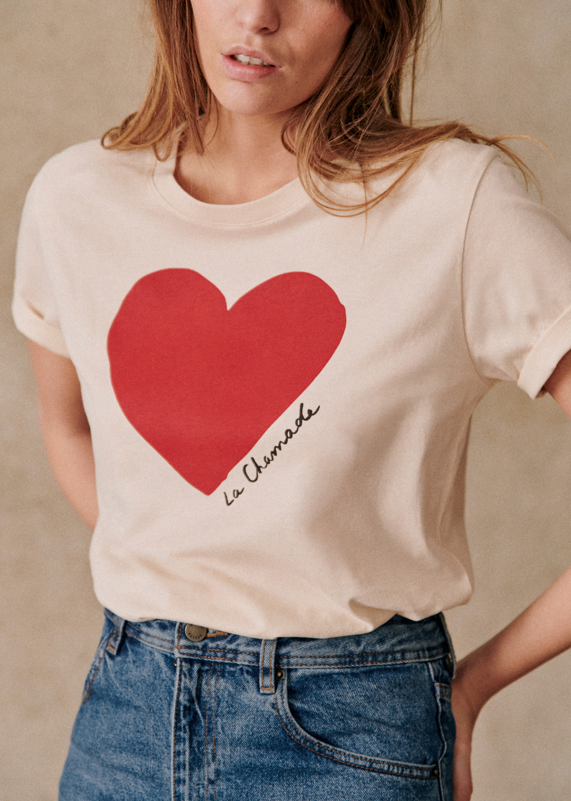 T-Shirt la Chamade - Crème / Rouge - E-SHOP/T-SHIRTS 5905328