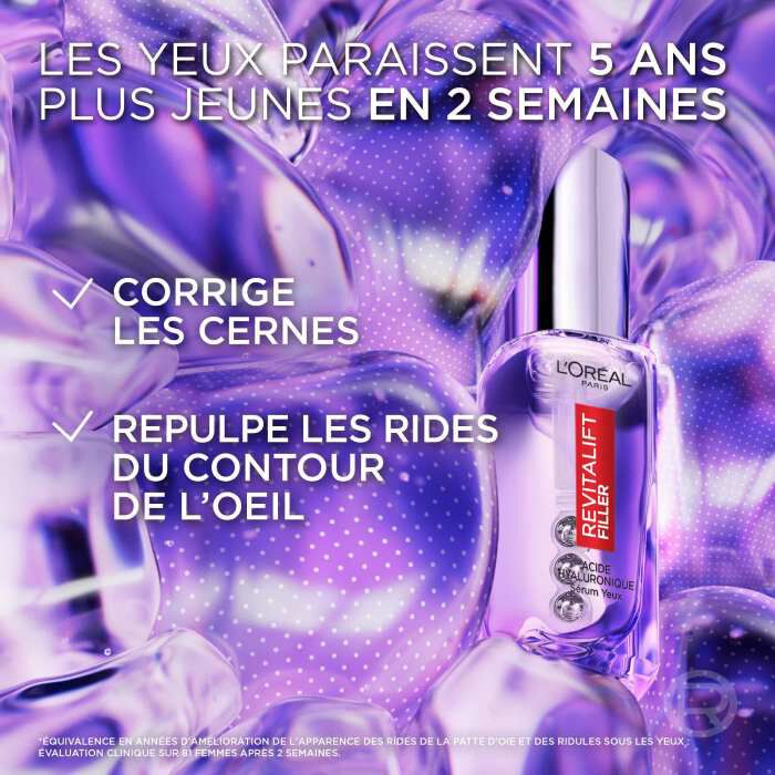 Revitalift Filler Sérum Yeux 2,5% Acide Hyaluronique   Caféine