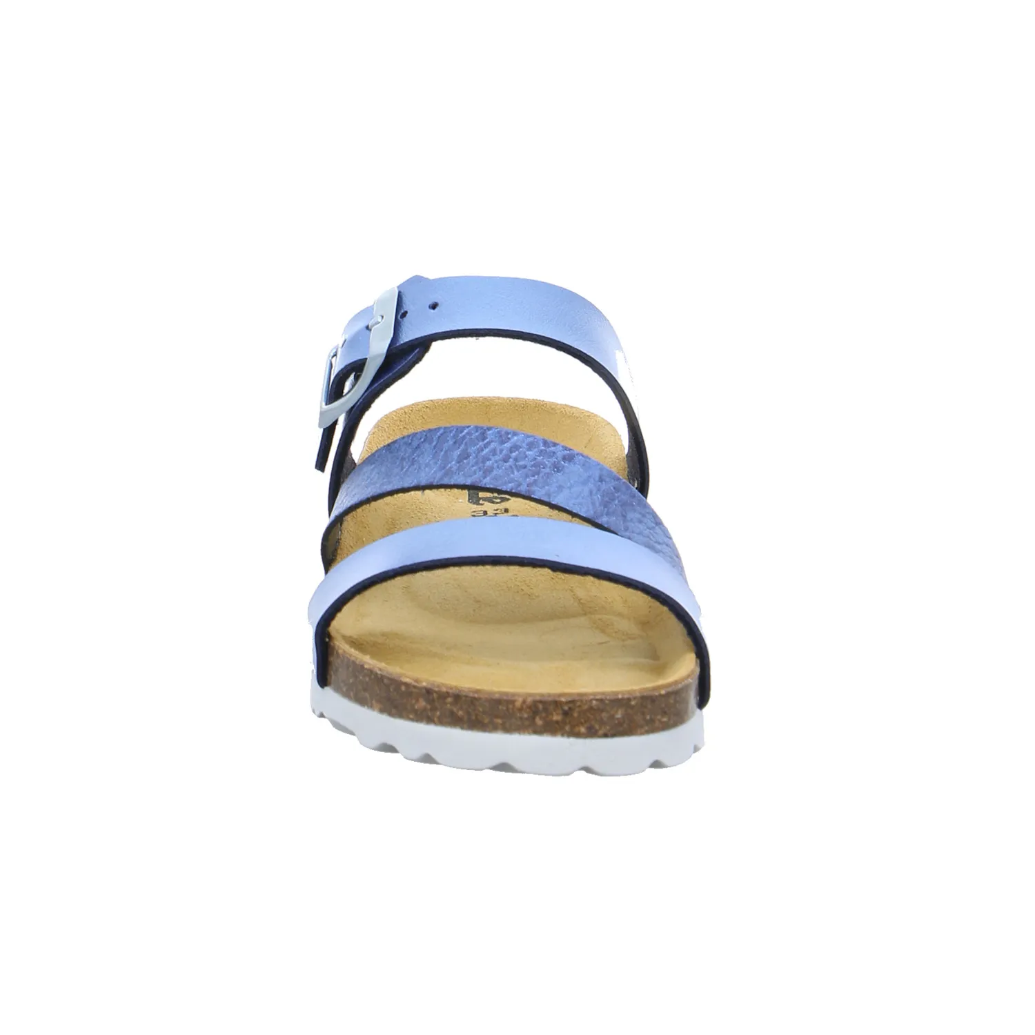 BIOLife Kinder-Pantolette Jeansblau Lederimitat  Lederdecksohle