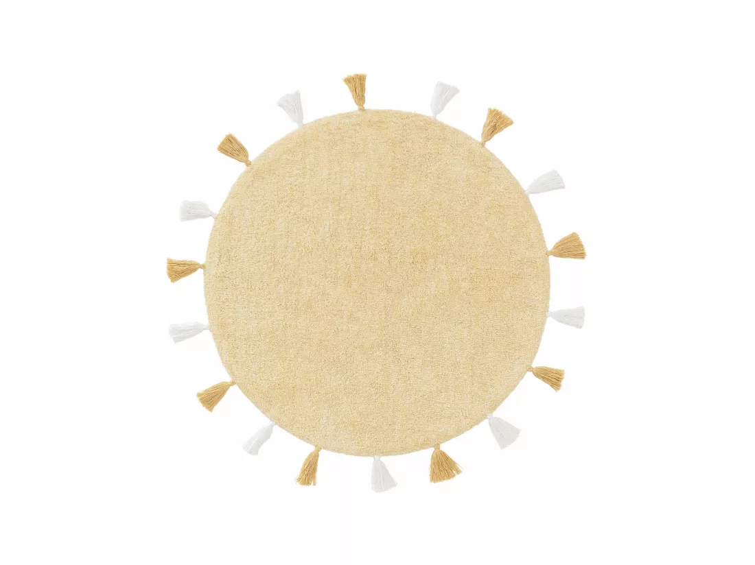 Tapis lavables pour enfants Malu Jaune ø 100 cm rond