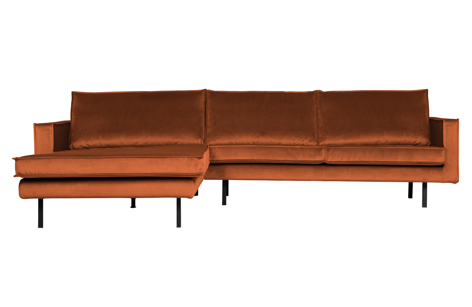 BePureHome chaise longue Rodeo velvet Links - Roest