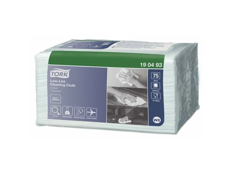 Aftørringsklud Tork Sensitiv W8 300x385 mm turkis - (8 pakker x 75 stk.)