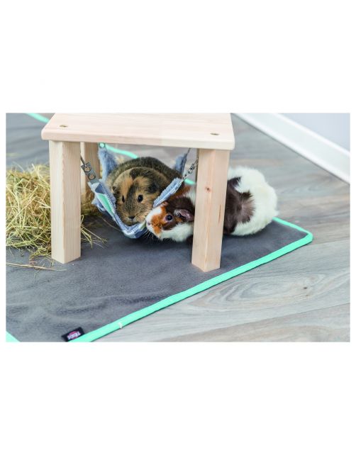 Trixie Schuilplaats Met Hangmat Sunny - Kooi Accessoire - 28x24x28 cm Houtkleur Grijs