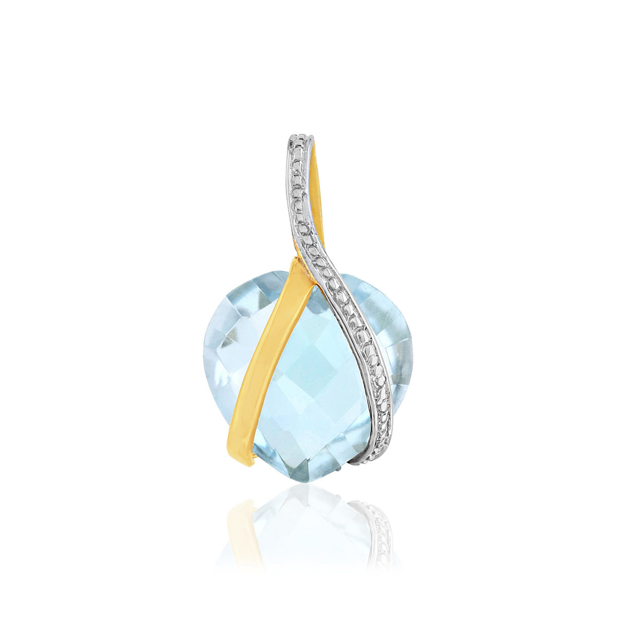 Pendentif or 375 2 tons topaze forme de coeur