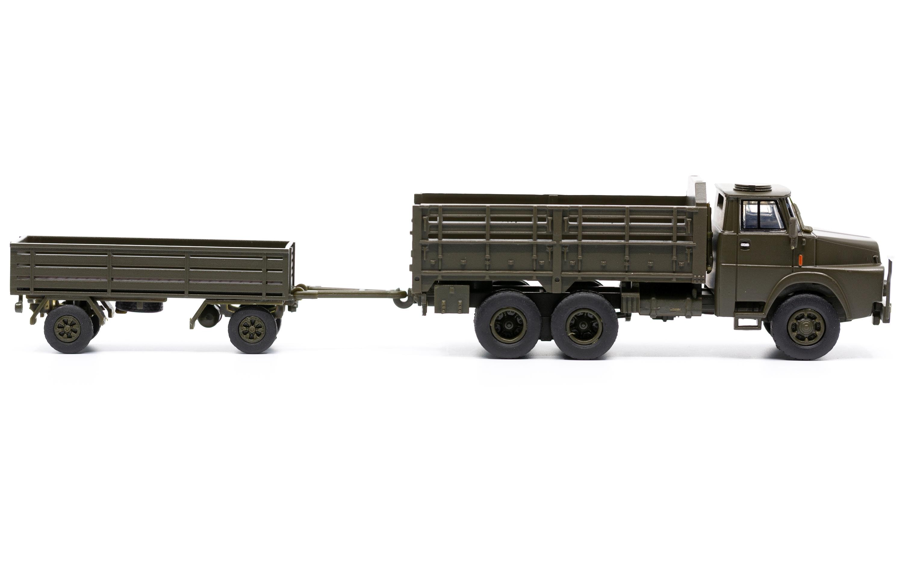 LKW Henschel HS 3-14 mit Infanterieanhänger offen 1:87H0 Lastwagen Militärmodell