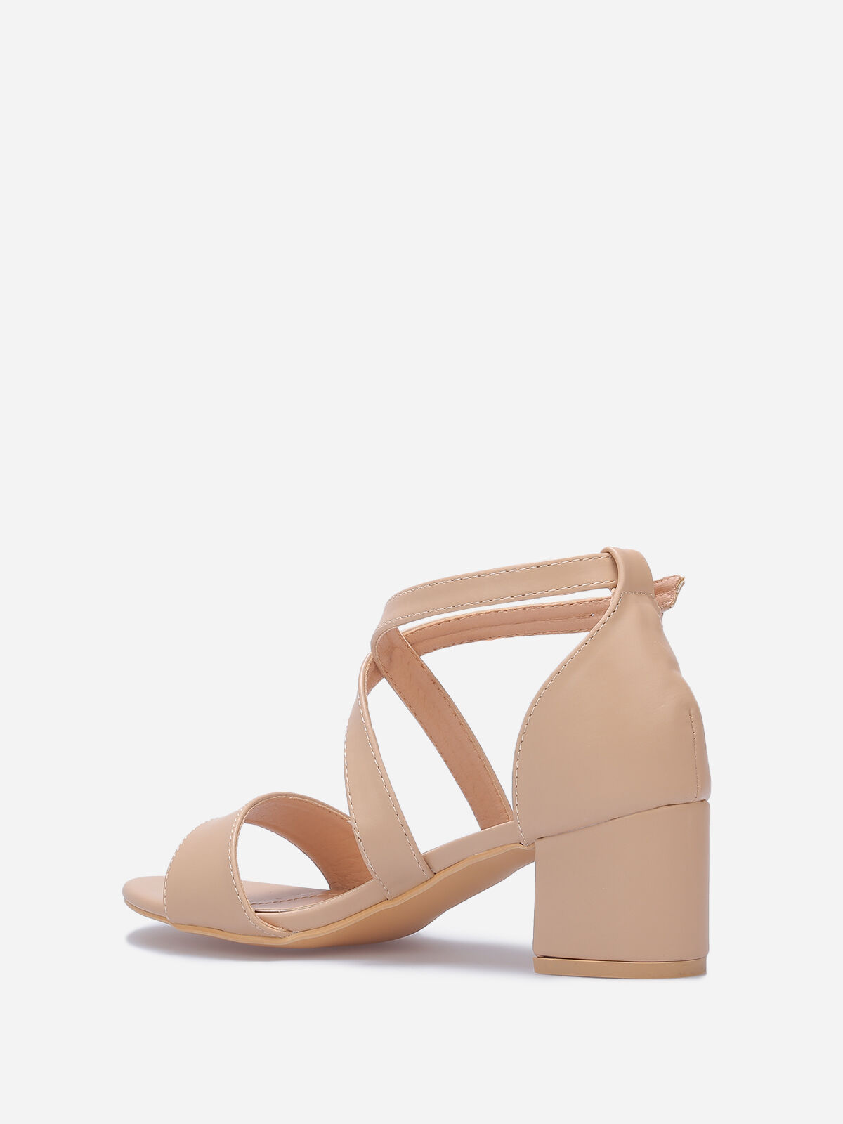 Sandales à brides croisées grandes tailles- Beige