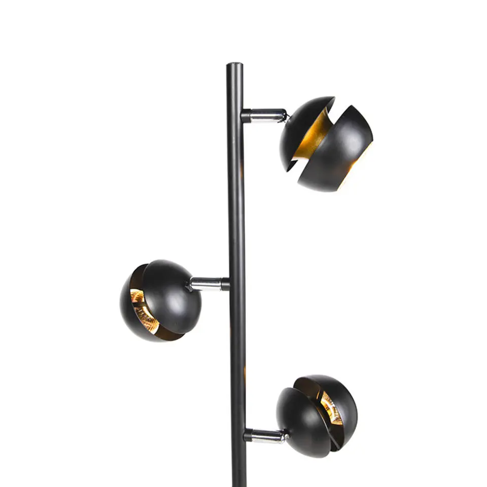 Qazqa vloerlampen buell zwart gu10