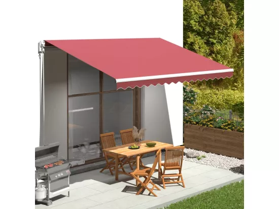 Tissu de remplacement pour auvent Bordeaux rouge 4,5x3,5 m
